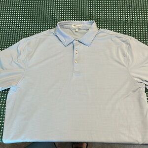 Peter Millar Summer Comfort Polo. Light blue and white stripes.